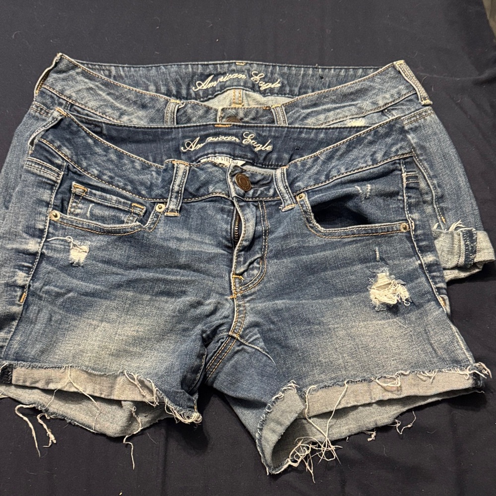 American Eagle Outfitters Distressed Blue Jean Shorts